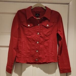 Prosperity Jolene NWOT Red Denim Stretch Jean Jacket Women's M